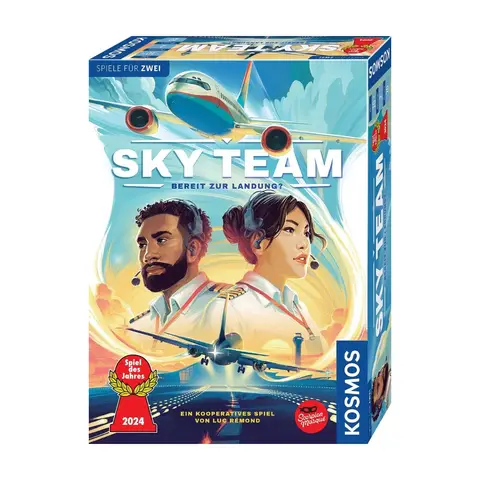 KOSMOS 684044 Sky Team - Bereit zur Landung? Spiel des Jahres 2024, kooperatives Spiel für 2 Personen ab 10 Jahre, Strategiespiel, Brettspiel, Gesellschaftsspiel