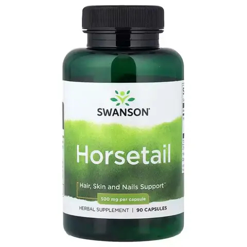 Swanson Horsetail Hair Skin Nails 500mg Daily Wellness Support Capsules - 90 Capsules