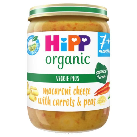 HiPP Organic Macaroni Cheese with Carrot & Peas 7+ Months 190G