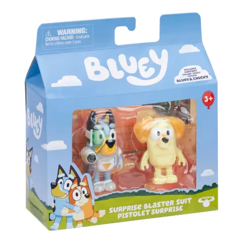 Bluey Chucky and Bluey Surprise Blaster Suit Figure 2 Pack