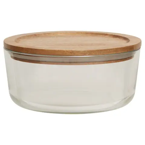 Freska 850ml Glass Container With Acacia Lid
