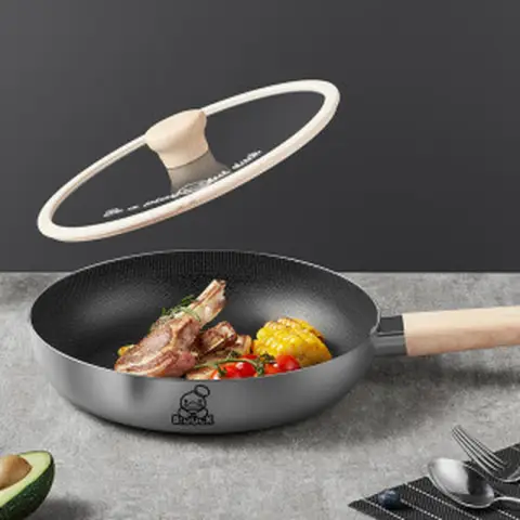 COOKER KING x B.DUCK Frying pan - 316 Stainless Steel Pan - Induction Cooker Gas - B.Duck 26 cm