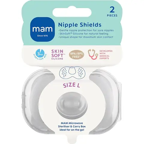 MAM Nipple Shield Large 2 Pack White