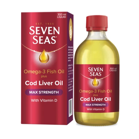 Seven Seas Omega-3 Fish Oil Plus Cod Liver Oil MAX STRENGTH With Vitamins D And E