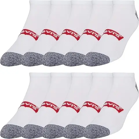 Kinderkousen van Levi's LHN BOX TAB LOW CUT 6PK LEVIS WIT 9