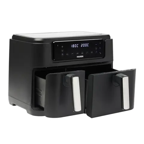 Haden Dual Basket Air Fryer - 9.5L, 2400W, Preheat And 12 Preset Cooking Functions, Sync Finish And Match Cook Technology, Healthy & Oil-Free