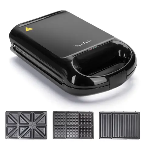 Taylor Swoden Waffeleisen Dual-Side 3-in-1, Abnehmbare Platte 1200W Schwarz VDE