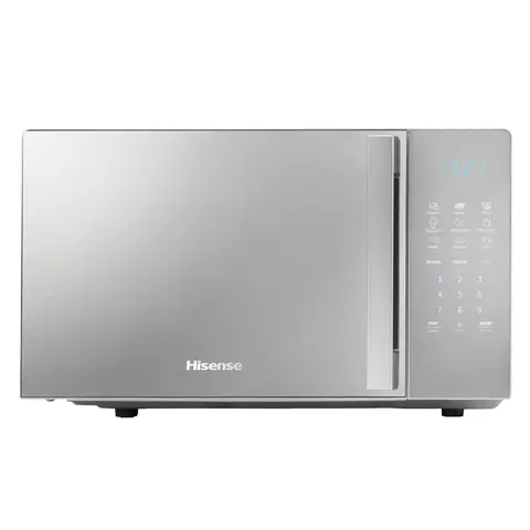 Hisense 700 Watts 20 Litre Silver Digital Solo Microwave Oven With 800W Grill H20MOMSS4HGUK Automatic Defrost, 9 Auto Cook Menus, Clock & Timer, Easy Clean
