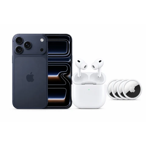 Apple iPhone 17 Pro Max 256GB Deep Blue Bundle with AirPods Pro 3 & AirTag 2nd Gen (4-Pack)