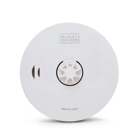BLACK+DECKER Connected Heat Alarm 10 Year Sealed Battery, Wirelessly Interlink Alarms, Heat Detector for Kitchen, Home, Garage, Loft, Attic, White, Link up to 20 Alarms Wirelessly