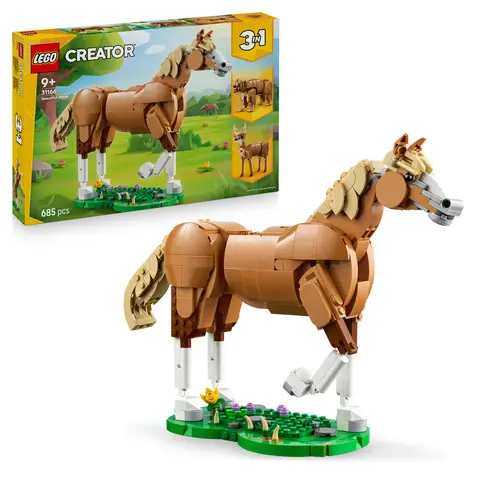 LEGO Creator 3-en-1 31166 Cheval Magnifique Pack de 685