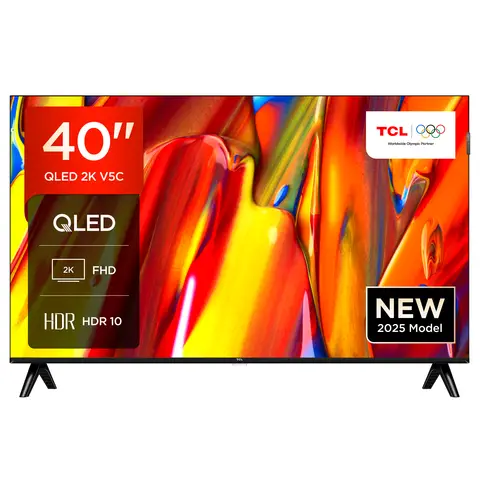 TCL 40V5C 40 Zoll Full HD Smart QLED Direct LED TV mit Android TV & HDR, kompatibel mit Google Cast & Google Home, schlichtes Design
