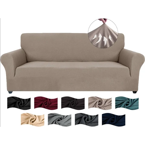 YSTYLE Stretch-Sofabezug, Couchbezug für Couch und Sofa, Möbelschutzbezug für Sofa mit elastischem Boden, 3-Sitzer, SJ, Khaki