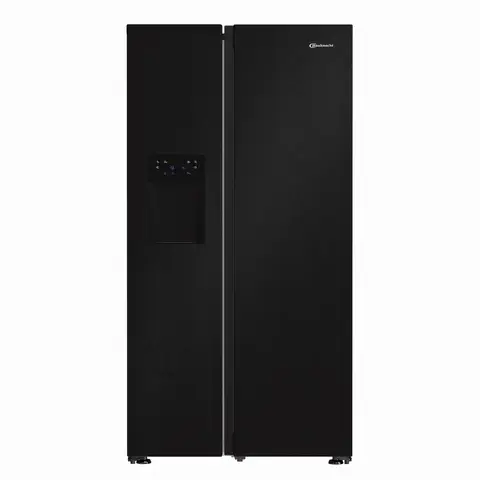 Bauknecht SBS IW D90, Schwarze Side-by-Side Kühl Gefrierkombination, 578 l, Inverter Kompressor, Wasser & Eisspender, DualCool Total No Frost, FreshShield, Elegant Fit [Energieeffizienzklasse D]
