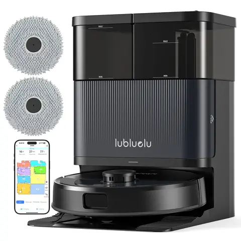 Lubluelu S1000 Ultra Saugroboter mit LiDAR, integrierte Wischfunktion, All-in-One-Station, 10.000 Pa, 55 dB, mit App-Steuerung, ideal für Tierhaare, Teppiche und Hartböden