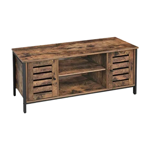 VASAGLE TV Cabinet 2 Doors Rustic Brown/Black