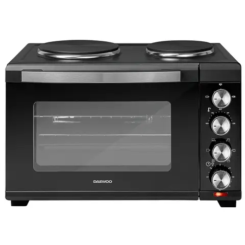 DAEWOO Countertop Oven with Hot Plates & Rotisserie - 3000W, 42L, Extra-Large, Compact & Space Saving, 2 Hot Plates, SDA1610GE