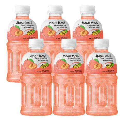 Mogu Mogu Peach Drink with Nata De Coco 6 x 320ml