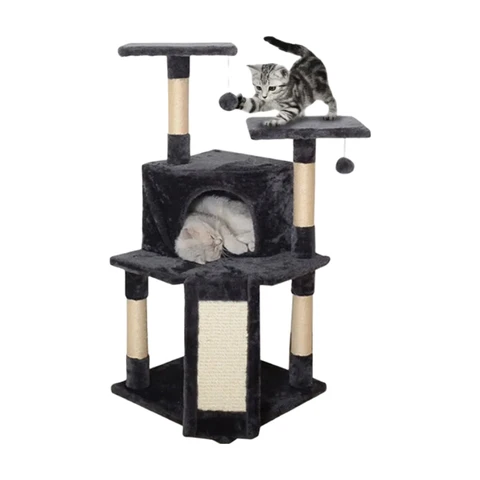 ochama Multi-Layer Kattenboom met Bed - Ruimtebesparend Ontwerp voor Grote Katten, Sisal Krabpalen Katten Klimrek , Kattenspeelgoed