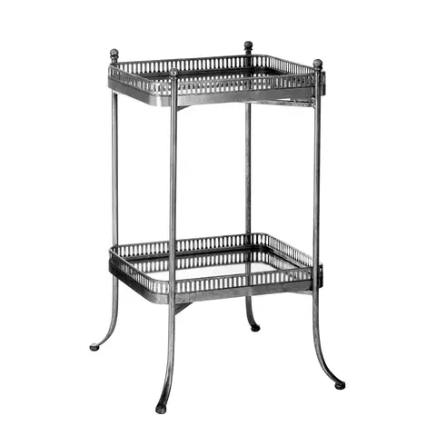Interiors by Premier Bar Cart Reza Antique Silver/Mirrored