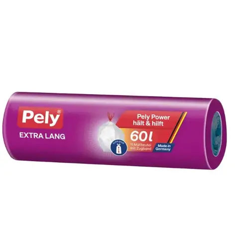 Pely Zugband-Beutel Extra Lang 60l Anti Geruch 11 St