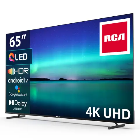 RCA Smart TV 65-inch (165 cm) QLED 4K UHD television HDR HLG Android TV APP Store Triple Tuner WiFi Bluetooth HDMI USB