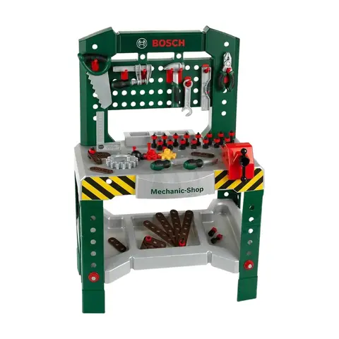 Theo Klein 8574 Bosch Workbench 77-piece | With Screwdriver and Wrench, Pliers, Hammer and More | Worktop with Learning Function | Dimensions: 57cmx35cmx86cm | Toy for Children from 3 Years