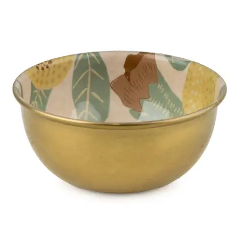 Candlelight Decorative Trinket Bowl Vintage Fruits Metal Gold D:11cm