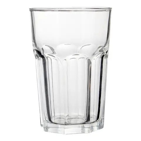 Essentials by Premier Versatile Set of 4 Luxor Clear Glass Tumblers, Clear Glassware Drinking Glass, Lightweight Glass Tumbler