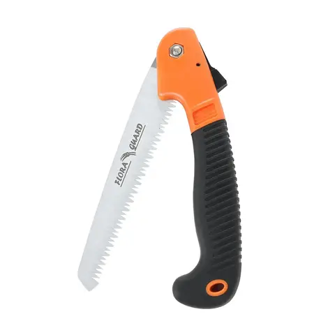 FLORA GUARD 7‑Zoll robuste professionelle Klapp‑Handsäge, Camping-/Gehacke (Orange)
