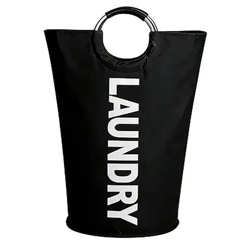 Vilscijon 90L Large-Capacity Laundry Hamper - Foldable Dirty Clothes Basket, Clothing Storage Bin, Black