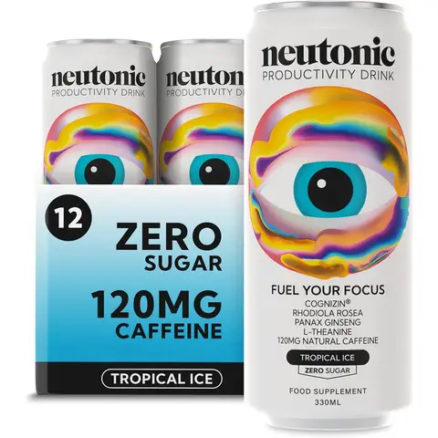 Neutonic Energy Drink Tropical Ice Flavour Focus Support Multipack - 12 x 330ml