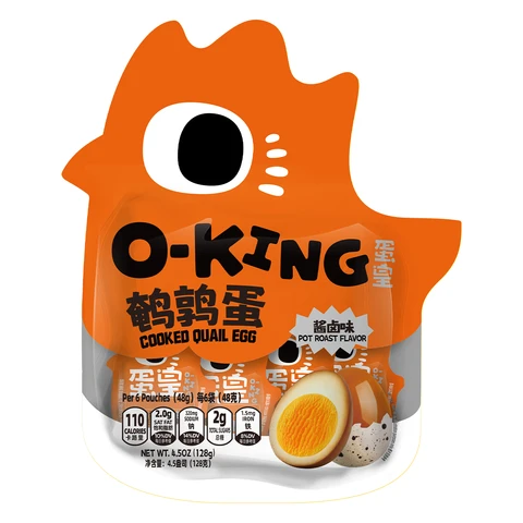 Yan Jin Pu Zi O-king Gekochte Wachteleier, Soja-Schmor-Geschmack, 128 g (Einzeln verpackt)