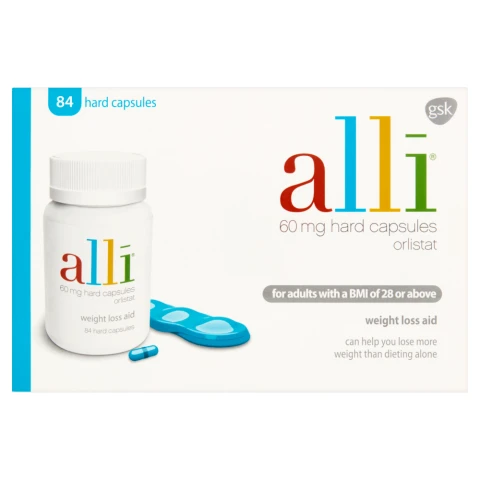 Alli Weight Loss Aid 84 60mg Hard Capsules Orlistat