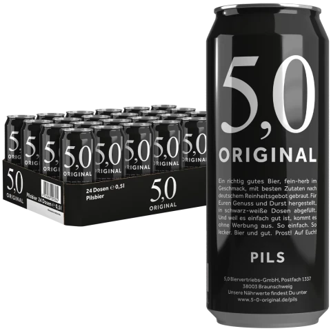 5.0 ORIGINAL PILS 24x0,5L    (einschließlich 6,00€ Pfand)