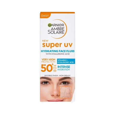 Garnier Ambre Solaire Super UV Vitamin Cg Facial Fluid for Daily Use, SPF50+, 40ml