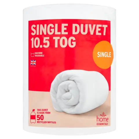 MORRISONS HOME ESSENTIALS 10.5 TOG SINGLE DUVET