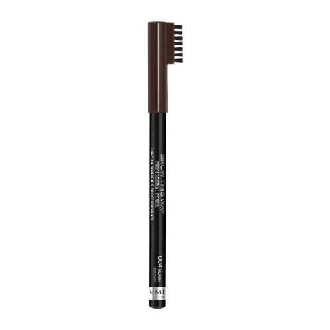 Rimmel BROW THIS WAY PROFESSIONAL EYEBROW PENCIL 21V 004 Black Brown
