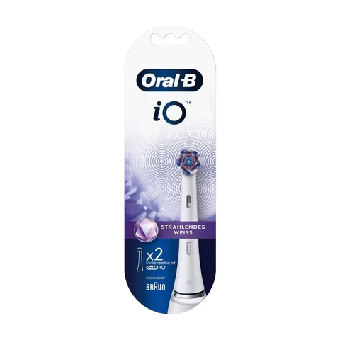 Oral-B iO Radiant Ersatz-Zahnbürstenköpfe Weiß, 2er Pack