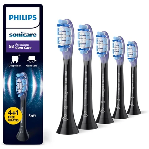 Philips HX9055/88 - Sonicare Premium Gum Care Brush Heads - Set of 5, Compatible with All Sonicare Toothbrushes, Gentle on Gums, Easy Installation
