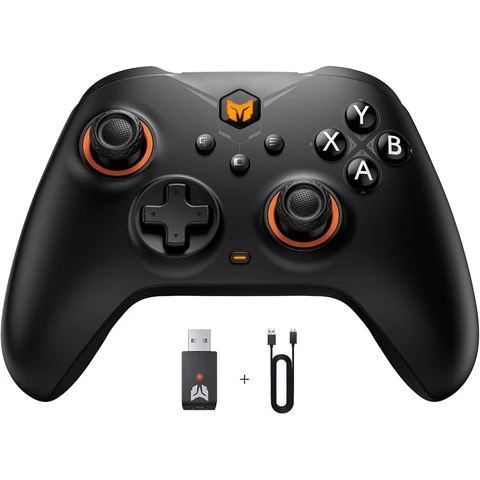 BIGBIG WON GALE HALL Wireless Controllers - Motion Aiming, Hall Trigger, 4 Custom Buttons - PC/iOS/Android Gaming Controller with Charging Dock