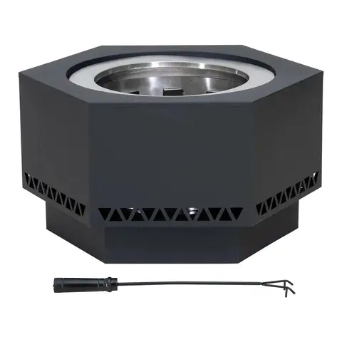 SUNJOY AMIATA 66x57x38 cm Lawrence Hexagonaler Feuerspender ohne Rauch