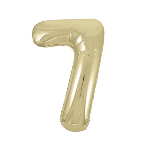 Unique Party Giant Number 7 Balloon, Gold, 86cm