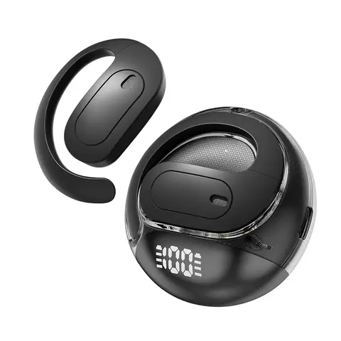 VoxorAI M112 black earphones, sports earphones, and Bluetooth AI translation earphones support real-time translation of 150 languages ​​and are suitable for study, travel, and business.