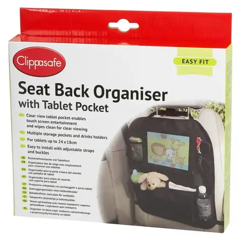 Clippasafe Seat Back Organiser with Tablet Pocket