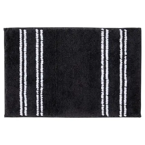 Maison by Premier Bath Mat Soak Microfibre Tufted Stripe Black 40x60cm