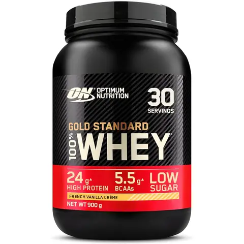 Optimum Nutrition Gold Standard 100% whey proteïne, Franse vanille crème 900 gram (30 porties)