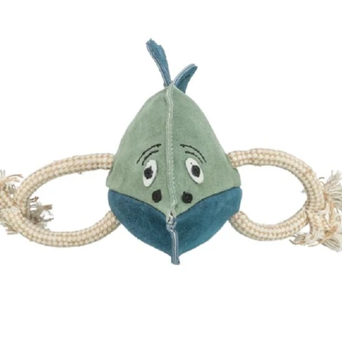 TRIXIE Leren Vis met Touw 28cm