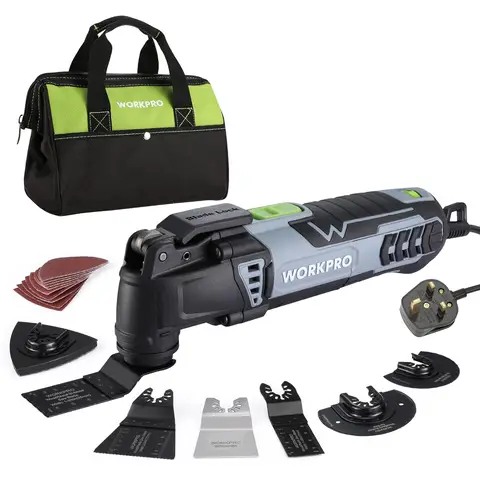 WORKPRO Oscillating Multi Tool, 300W, 7 Variable Speeds, 3° Oscillation Angle, Quick Change Blade System, with 17-Piece Accessories for Sanding, Cutting, Scraping & Grinding