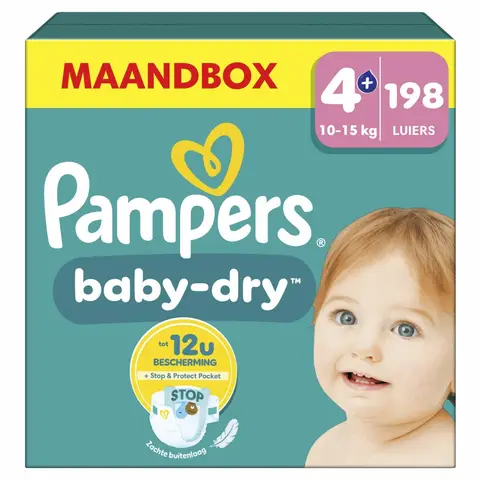 Pampers Baby-Dry S4+ Maandbox 198 stuks